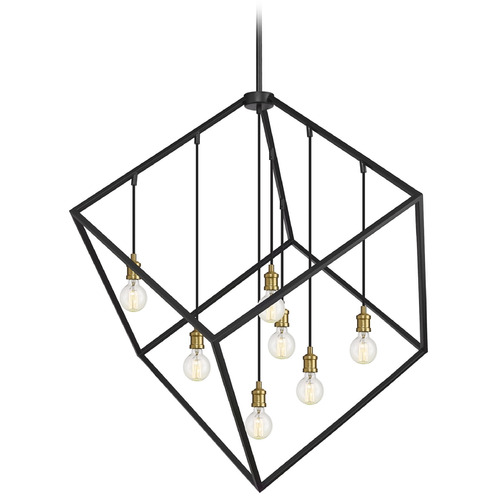 Z-Lite Vertical Bronze & Olde Brass Pendant by Z-Lite 478P44-BRZ-OBR