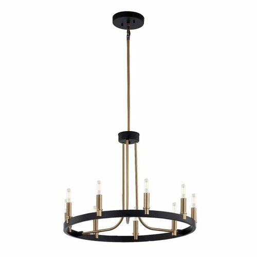 Justice Design Group Clayton Chandelier in Black & Brass by Evolv by Justice Design Group NSH-8043-MBBR