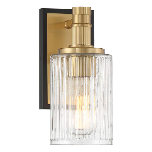 Savoy House Savoy House Lighting Concord Matte Black with Warm Brass Sconce 9-1102-1-143