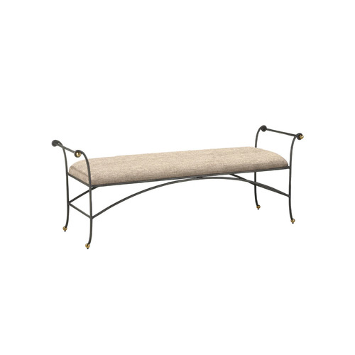 Currey and Company Lighting Mabel 63-Inch Bench in Antique Black & Brass by Currey & Company 7000-0932