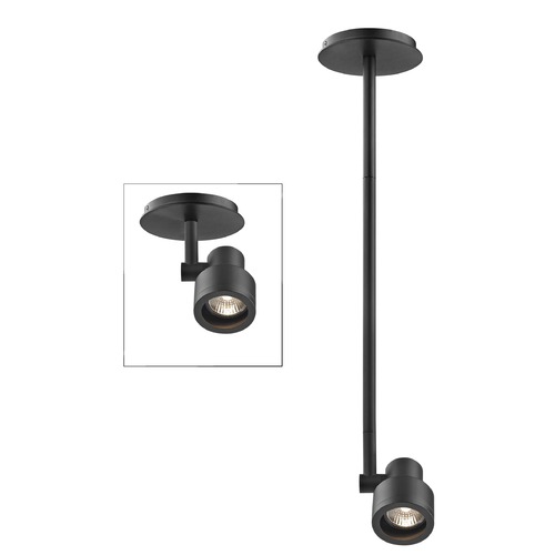 Recesso Lighting by Dolan Designs Stepped Cylinder Adjustable Monopoint - Black - GU10 Base TR0211-BK