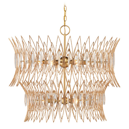 Currey and Company Lighting Currey and Company Marquise Clear & Luxor Gold Chandelier 9000-1287