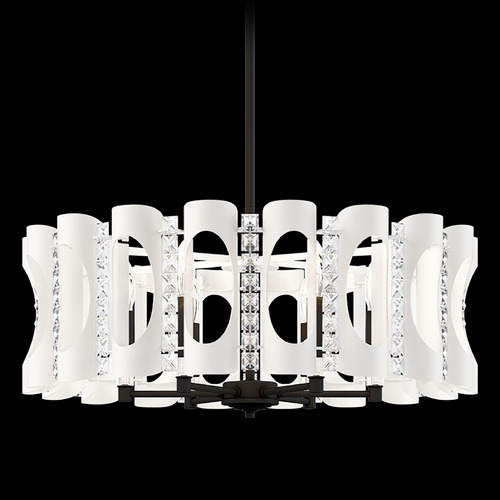 Schonbek Lighting Schonbek Worldwide Lighting Twilight White Pendant Light with Drum Shade MR1006N-WH1O