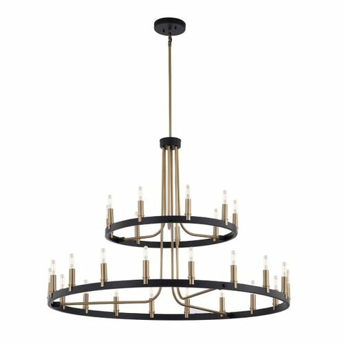 Justice Design Group Clayton Chandelier in Black & Brass by Evolv by Justice Design Group NSH-8048-MBBR