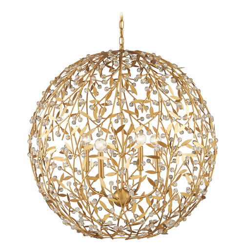 Currey and Company Lighting Currey and Company Secret Clear & Contemporary Gold Leaf & Contemporary Gold Chandelier 9000-1289