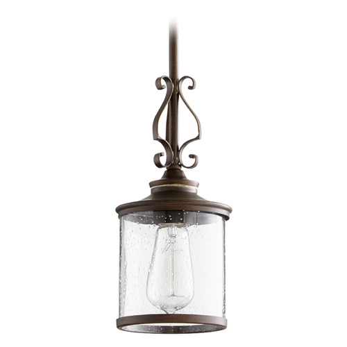 Quorum Lighting Seeded Glass Mini Pendant Copper by Quorum Lighting 3073-39