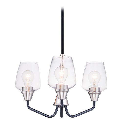 Maxim Lighting Goblet Black & Satin Nickel Chandelier by Maxim Lighting 26124CLBKSN