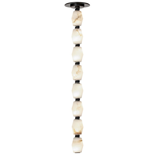 Visual Comfort Modern Collection Visual Comfort Modern Collection Collier Bronze LED Mini-Pendant Light with Oblong Shade SLPD55030ALBBZR-277
