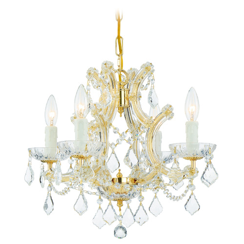 Crystorama Lighting Crystorama Lighting Maria Theresa Gold Crystal Chandelier 4474-GD-CL-SAQ