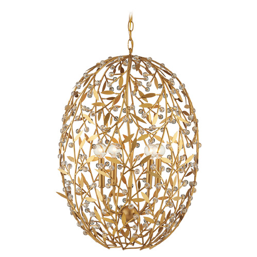 Currey and Company Lighting Currey and Company Secret Clear & Contemporary Gold Leaf & Contemporary Gold Mini-Chandelier 9000-1290