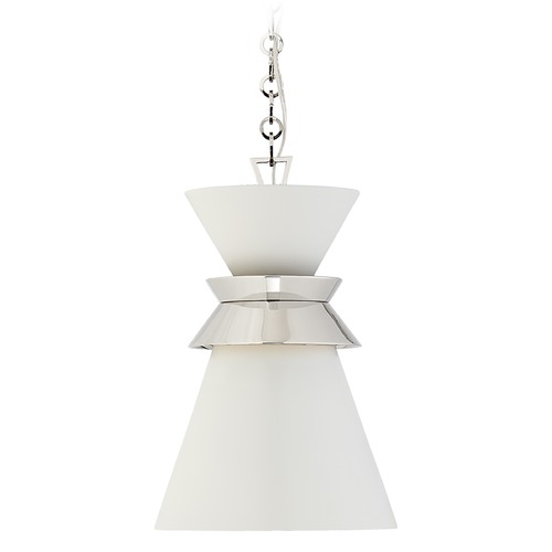 Visual Comfort Signature Collection E.F. Chapman Alborg Pendant in Nickel & White by Visual Comfort Signature CHC5240PNWHT