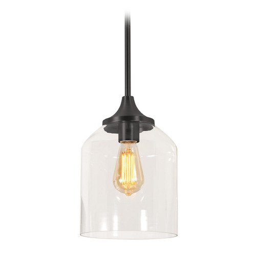 AFX Lighting Afx Lighting William Black Mini-Pendant Light with Bowl / Dome Shade WMMP08MBBK