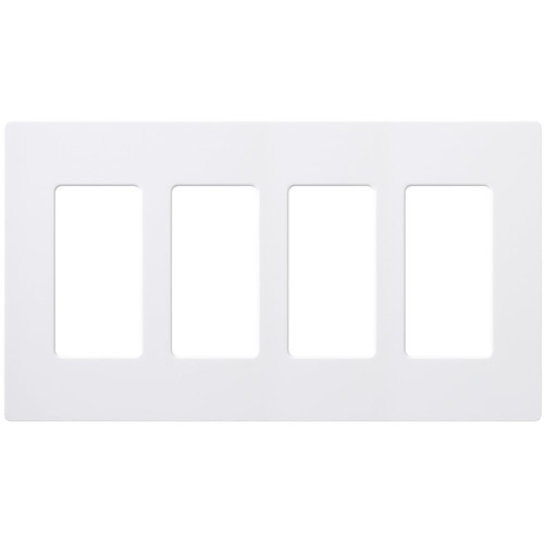 Lutron Dimmer Controls Designer Style 4-Gang Wall Plate in White CW-4-WH