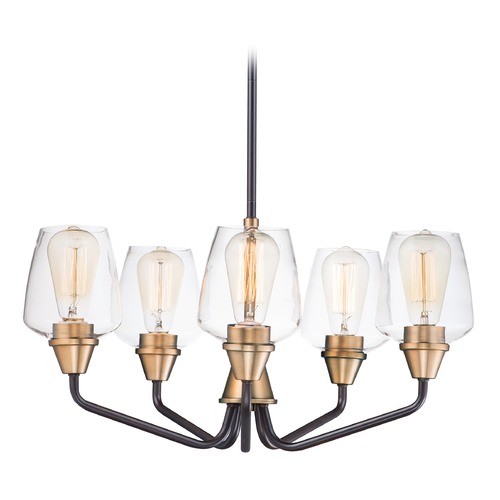 Maxim Lighting Goblet Bronze & Antique Brass Chandelier by Maxim Lighting 26125CLBZAB