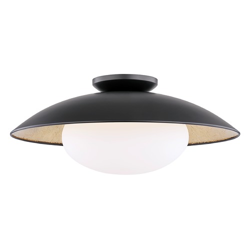 Mitzi by Hudson Valley Cadence Black Lustro & Gold Leaf Semi-Flush by Mitzi by Hudson Valley H368601L-BLK/GL