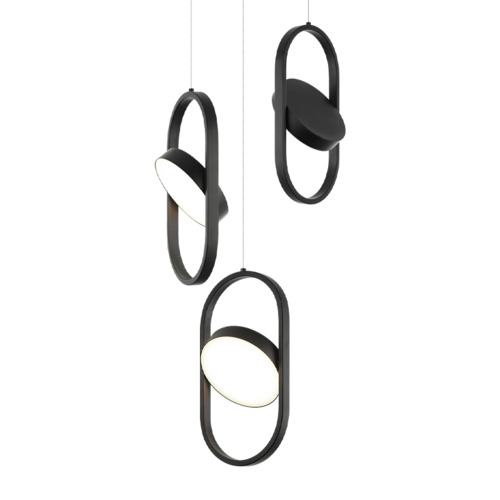 Matteo Lighting Matteo Lighting Kennedy Black LED Multi-Light Pendant C32303BK