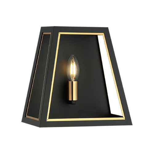 Matteo Lighting Rosalie Matte Black & Aged Gold Brass Sconce by Matteo Lighting W72101MBAG