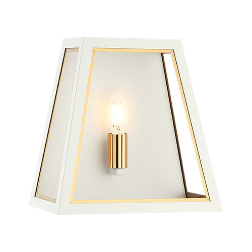 Matteo Lighting Rosalie White & Aged Gold Brass Sconce by Matteo Lighting W72101WHAG