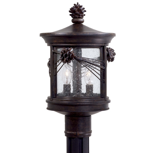 Minka Lavery Post Light with Clear Glass in Iron Oxide by Minka Lavery 9156-A357
