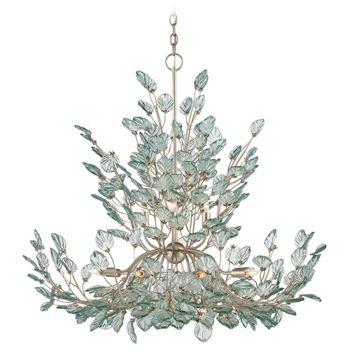 Currey and Company Lighting Currey and Company Baobab Clear & Contemporary Silver Leaf & Contemporary Silver Chandelier 9000-1294
