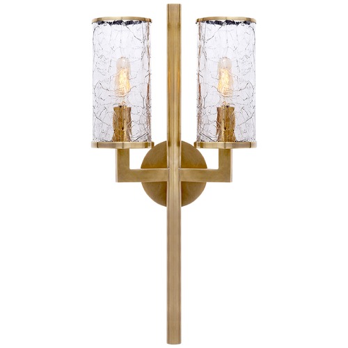 Visual Comfort Signature Collection Kelly Wearstler Liaison Double Sconce in Brass by Visual Comfort Signature KW2201ABCRG