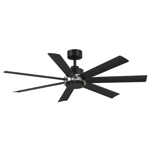 Fanimation Fans Pendry 56 Black with Brushed Nickel Accent Ceiling Fan Without Light by Fanimation Fans FPD6865BLBN