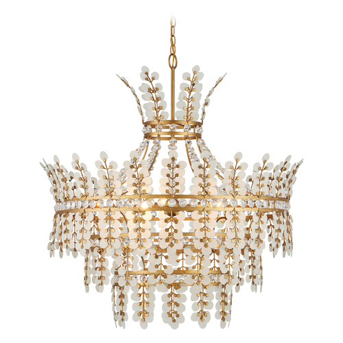Currey and Company Lighting Currey and Company Bunny Williams Bradshaw Frosted & Clear & Brass Chandelier 9000-1295