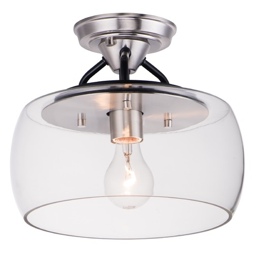 Maxim Lighting Goblet Black & Satin Nickel Semi-Flush Mount by Maxim Lighting 26129CLBKSN