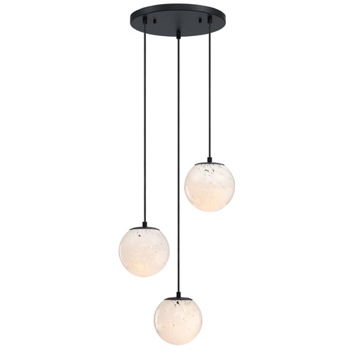 Designers Fountain Lighting Designers Fountain Circo Matte Black Multi-Light Pendant with Globe Shade D282M-3CHA-MB