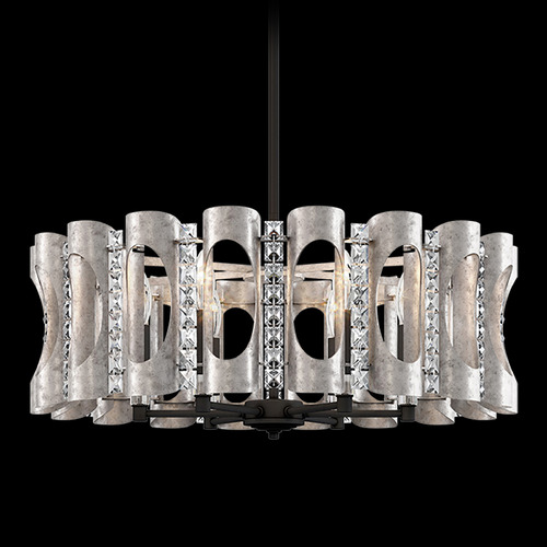 Schonbek Lighting Schonbek Worldwide Lighting Twilight Antique Silver Pendant Light with Drum Shade MR1006N-48O