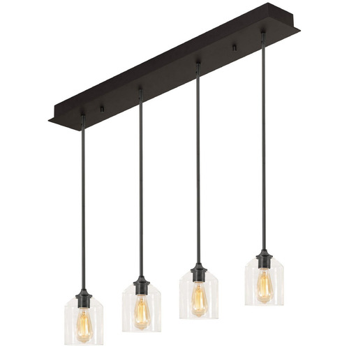 AFX Lighting Afx Lighting William Black Multi-Light Pendant with Bowl / Dome Shade WMMP06MBBKLNR4