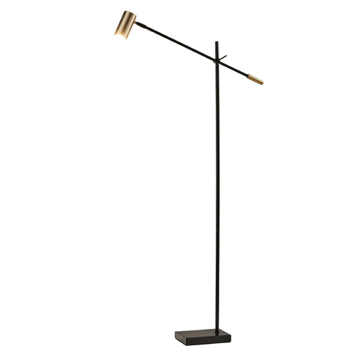 Adesso Home Lighting Adesso Home Collette Black and Antique Brass LED Swing Arm Lamp with Cylindrical Shade 4218-01
