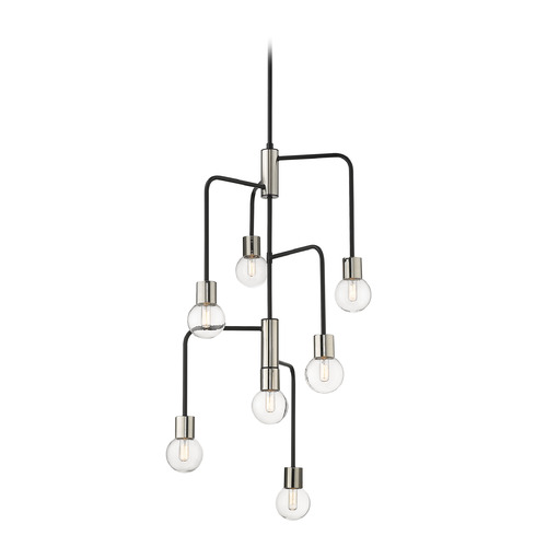 Z-Lite Neutra Matte Black & Polished Nickel Chandelier by Z-Lite 621-7MB-PN