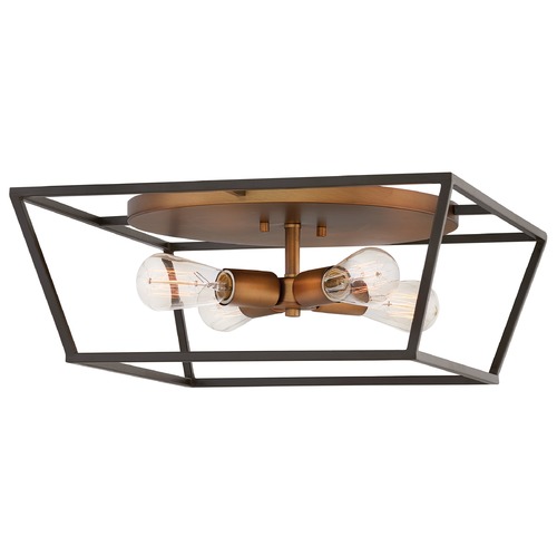 Hinkley Fulton 4-Light in Bronze & Heirloom Brass Flush Mount by Hinkley Lighting 3331BZ