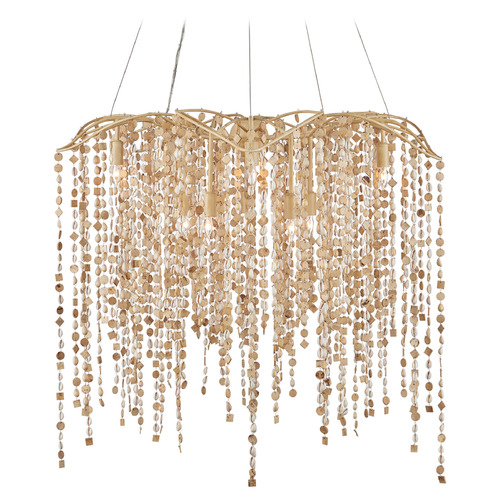 Currey and Company Lighting Currey and Company Kealia Natural Shell & Coco Cream LED Chandelier 9000-1300