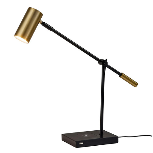 Adesso Home Lighting Adesso Home Collette Black and Antique Brass LED Swing Arm Lamp 4217-01