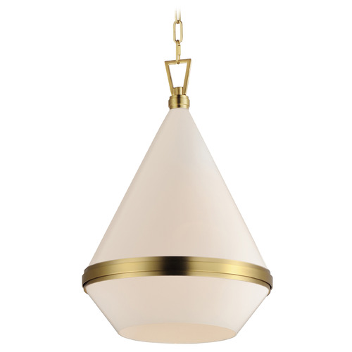 Maxim Lighting Maxim Lighting Giza Satin Brass Pendant Light with Conical Shade 10376WTSBR