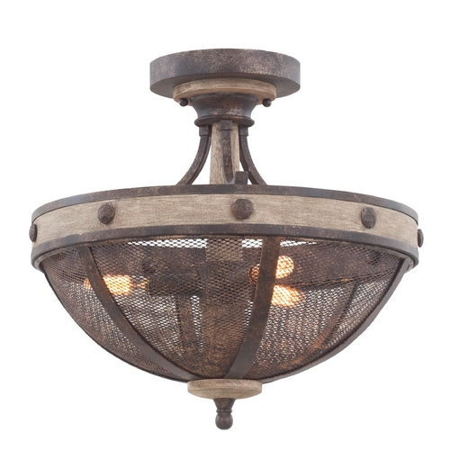 Kalco Lighting Coronado Florence Gold Semi-Flush Mount Light by Kalco Lighting 7047FG