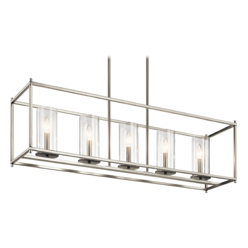 Kichler Lighting Modern Linear Chandelier Brushed Nickel Crosby by Kichler Lighting 43995NI