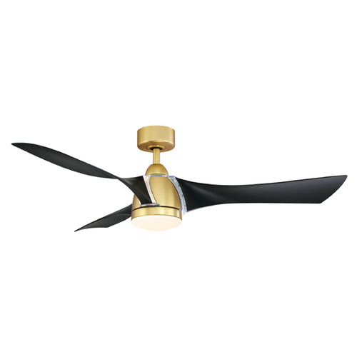 Fanimation Fans Klear Brushed Satin Brass LED Ceiling Fan with Light by Fanimation Fans FPD6858BSBL