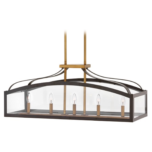 Hinkley Clarendon 5-Light in Bronze & Heirloom Brass Chandelier by Hinkley Lighting 3416BZ