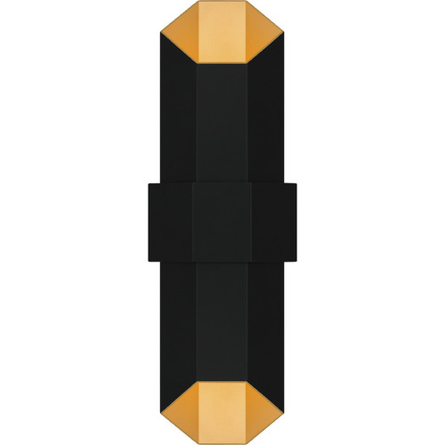 Quoizel Lighting Chasm Matte Black Gold LED Outdoor Wall Light by Quoizel Lighting CHS8407MBKG