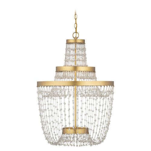 Currey and Company Lighting Currey and Company Mademoiselle Clear & Contemporary Gold Leaf & Contemporary Gold LED Chandelier 9000-1305