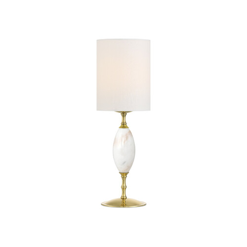Currey and Company Lighting Marche Cordless Rechargeable Lamp in White & Brass by Currey & Company 6700-0021