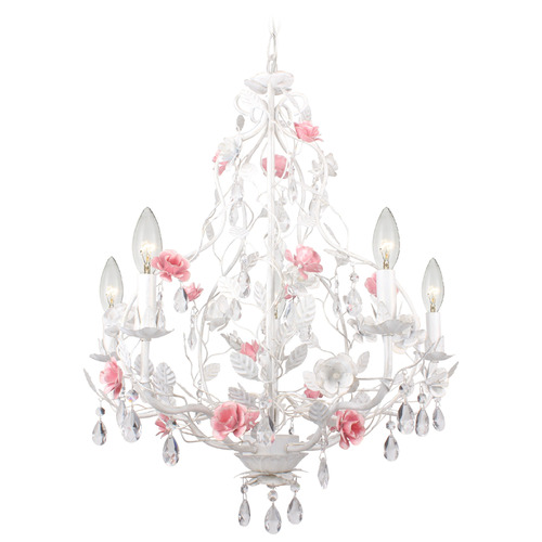 Crystorama Lighting Crystorama Lighting Lola Wet White Crystal Chandelier 4856-WW