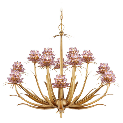 Currey and Company Lighting Currey and Company Marilee Dutch Gold Leaf LED Crystal Chandelier 9000-1307