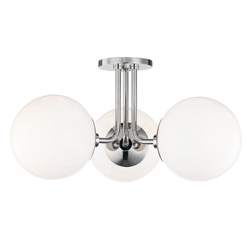 Mitzi by Hudson Valley Stella Polished Nickel Semi-Flush Mount by Mitzi by Hudson Valley H105603-PN