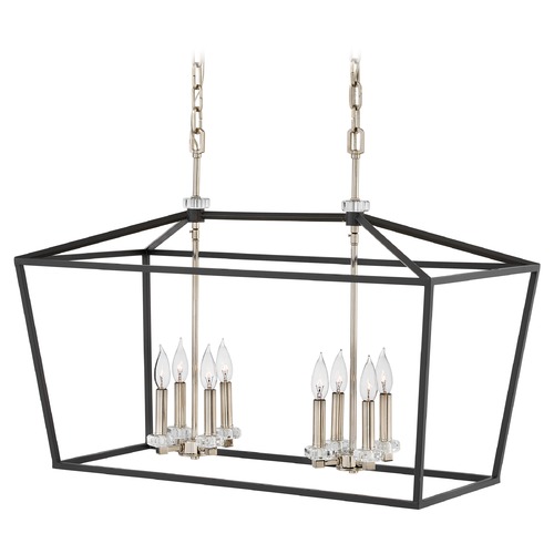 Hinkley Stinson 8-Light Black & Polished Nickel Chandelier by Hinkley Lighting 3534BK
