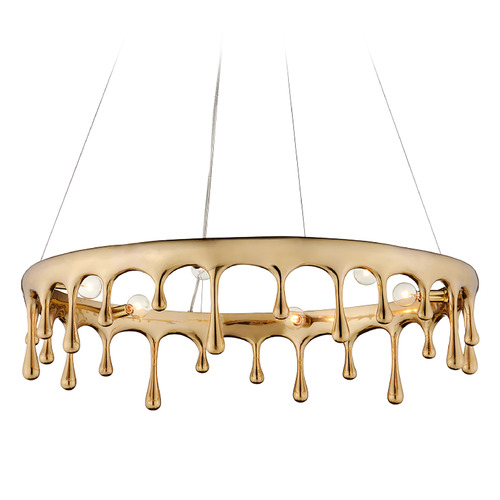 Currey and Company Lighting Currey and Company Sasha Bikoff Liquid Polished Brass Chandelier 9000-1230