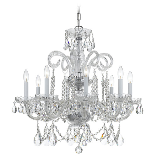 Crystorama Lighting Crystorama Lighting Traditional Crystal Polished Chrome Crystal Chandelier 5008-CH-CL-SAQ